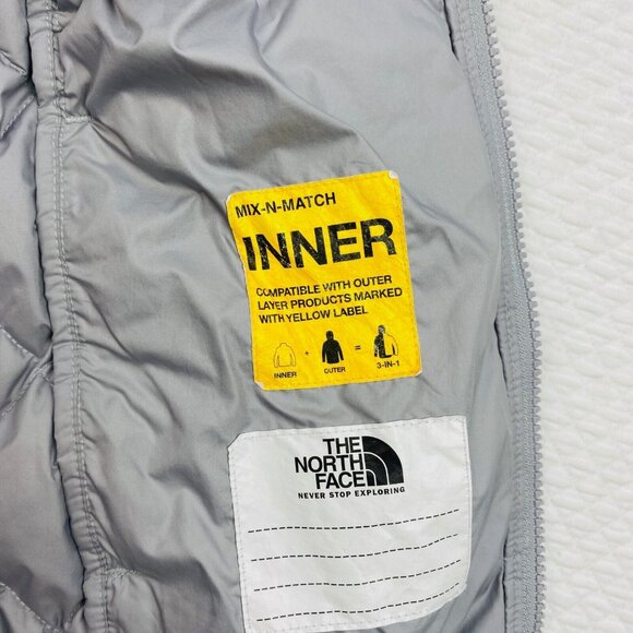 The North Face Quilted Girls Size Large 12 Gray Aconcagua Jacket Coat - Picture 5 of 9